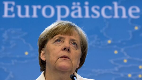 Канцлер Германии Ангела Меркель на саммите лидеров еврозоны в Брюсселе