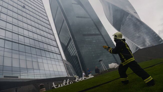 Учения МЧС в деловом центре Москва-Сити. Архивное фото