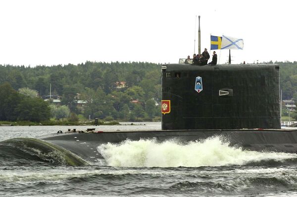 Дизель-электрическая подводная лодка проекта 877 Палтус в гавани Стокгольма