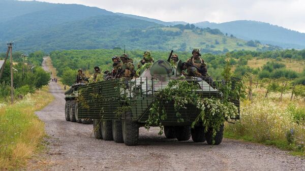 Украинские военные патрулируют местность возле Мукачево. Архивное фото