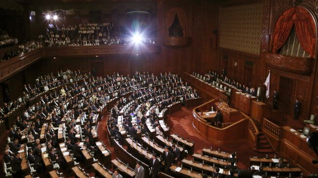 Пленарное заседание нижней палаты парламента Японии в Токио. Архивное фото