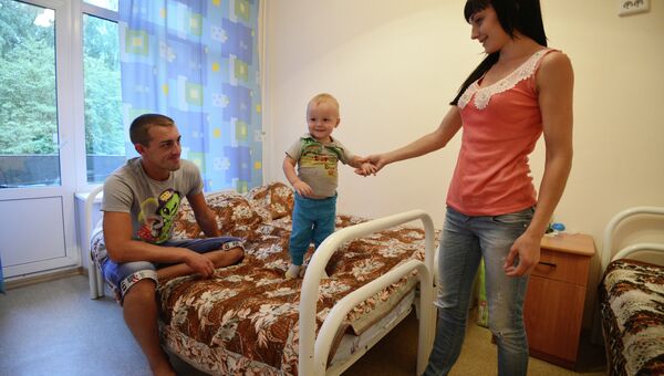 Пункт размещения украинских беженцев в Новосибирске. Архивное фото