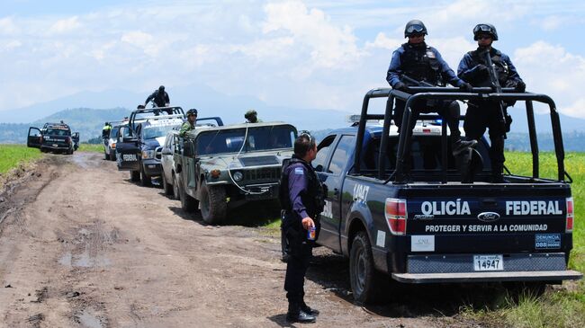 Посты полиции и армии Мексики. Архивное фото