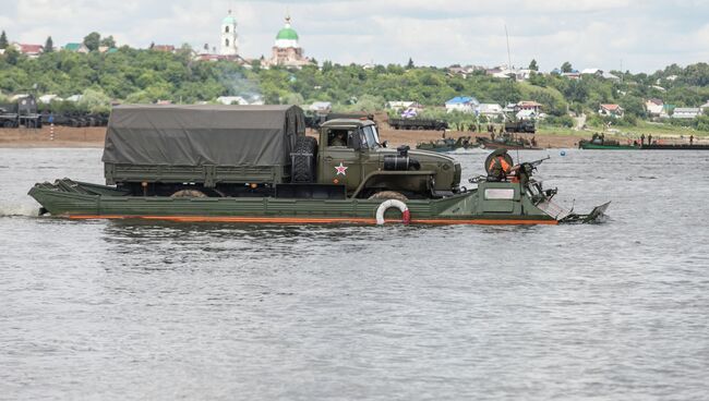 Всеармейское соревнование понтонно-переправочных подразделений инженерных войск Открытая вода