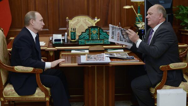 Президент России В.Путин провел встречу с лидером КПРФ Г.Зюгановым