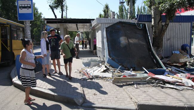 Последствия обстрелов Донецка. Архивное фото