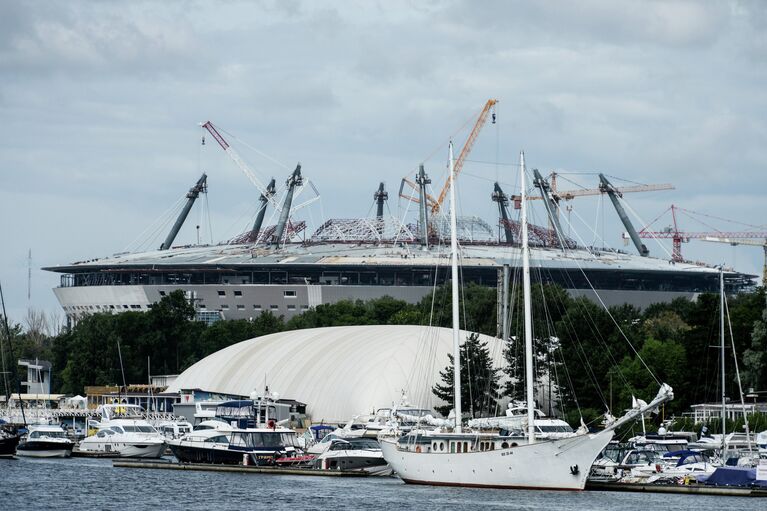 Строительство стадиона Зенит-Арена на Крестовском острове