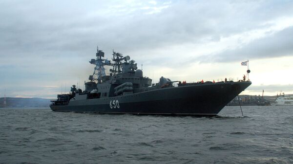 Боевой корабль Северного флота - большой противолодочный корабль (БПК) Адмирал Чабаненко
