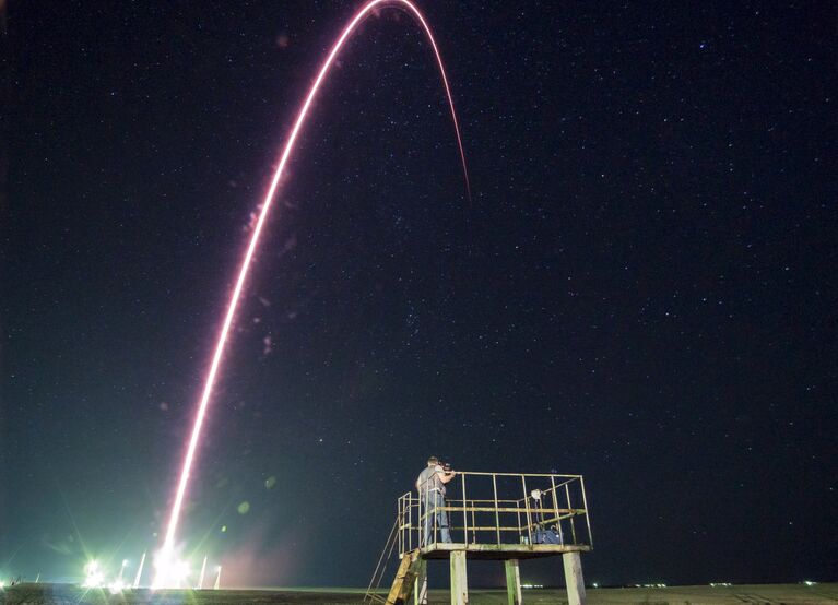 Старт космического корабля Союз ТМА-17М с космодрома Байконур