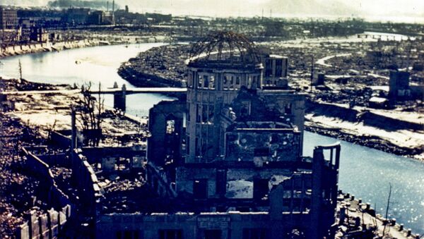 Последствия атомной бомбардировки Хиросимы. Сентябрь 1945. Архивное фото