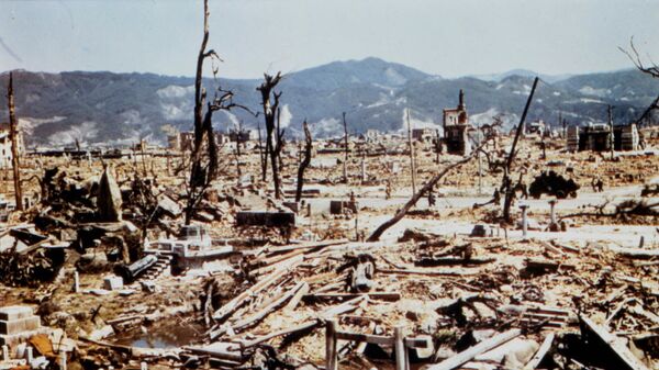 Последствия атомной бомбардировки Хиросимы. 1945 год. Архивное фото