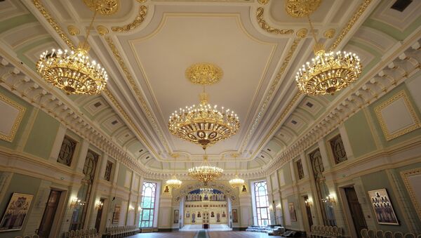 Соборная палата восстановленного Московского епархиального дома. Архивное фото
