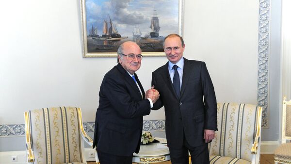 Президент РФ Владимир Путин встретился с президентом ФИФА Йозефом Блаттером