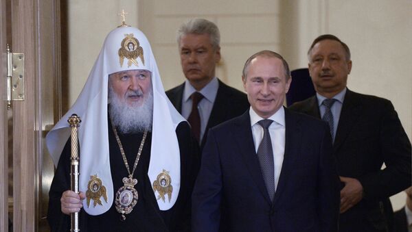 Президент РФ Владимир Путин и патриарх Московский и всея Руси Кирилл, архивное фото