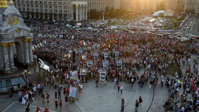 Участники Народного вече организации Правый сектор в Киеве. Архивное фото