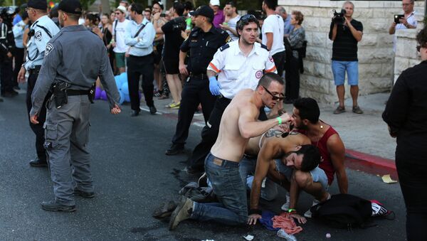На месте нападения на участников гей-парада в Иерусалиме