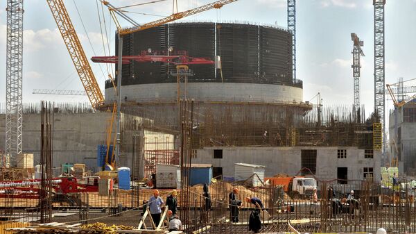 Строительство Белорусской АЭС в Островце. Архивное фото