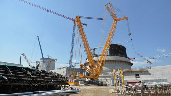 Строительство реакторного блока первой Белорусской атомной электростанции в Островце