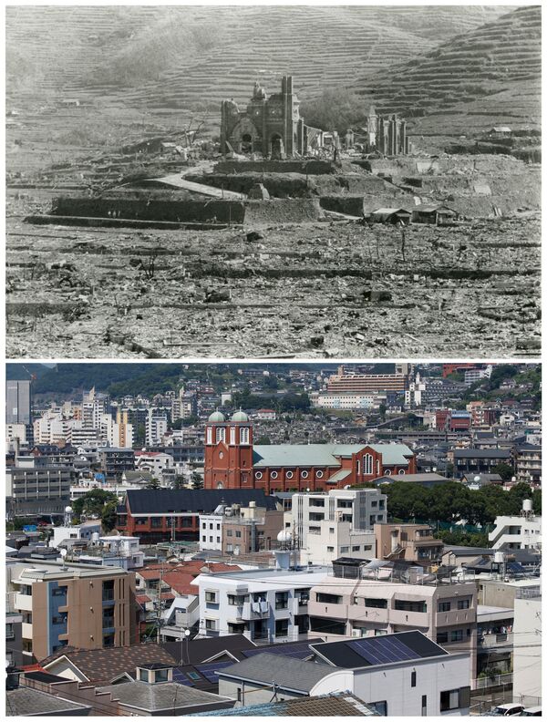 Хиросима после атомной бомбы. Собор Ураками