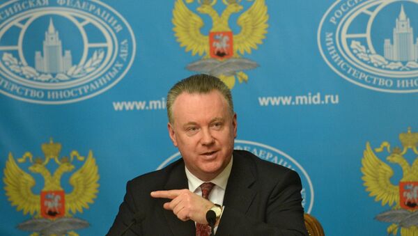 Официальный представитель министерства иностранных дел Российской Федерации Александр Лукашевич . Архивное фото