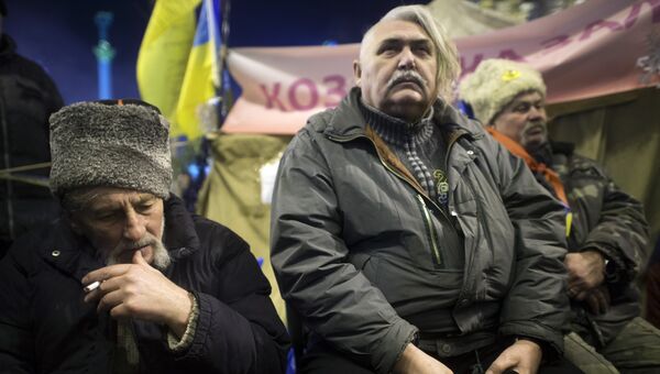 Участники акции сторонников евроинтеграции Украины в Киеве