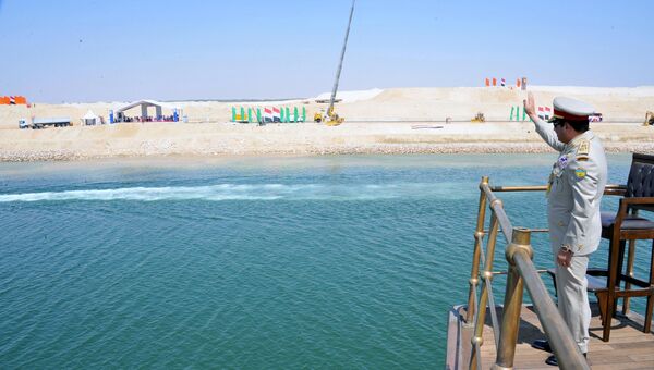 Президент Египта Абдель Фаттах аль-Сиси на открытии нового русла Суэцкого канала