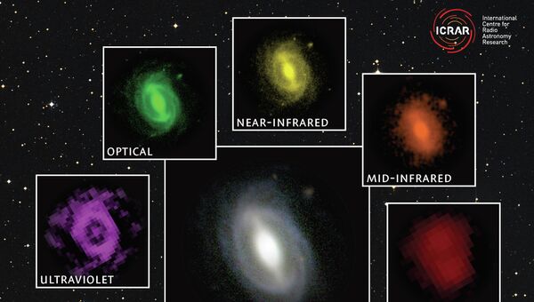 Фотографии одной и той же галактики, полученные разными телескопами