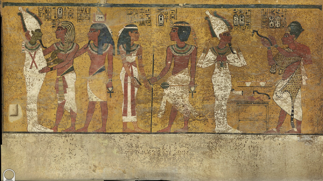 Фреска на северной стене гробницы Тутанхамона Фреска на северной стене гробницы Тутанхамона