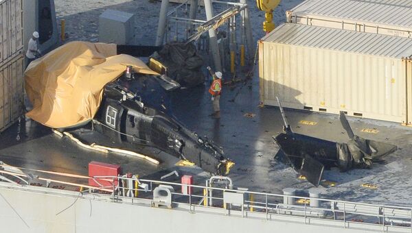 Вертолет армии США, потерпевший крушение у острова Окинава