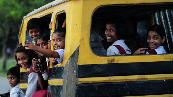 Индийские школьники в Аллахабаде