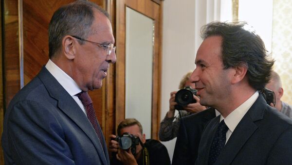 Встреча главы МИД РФ С.Лаврова с главой Национальной коалиции оппизиции Сирии Х.Ходжей