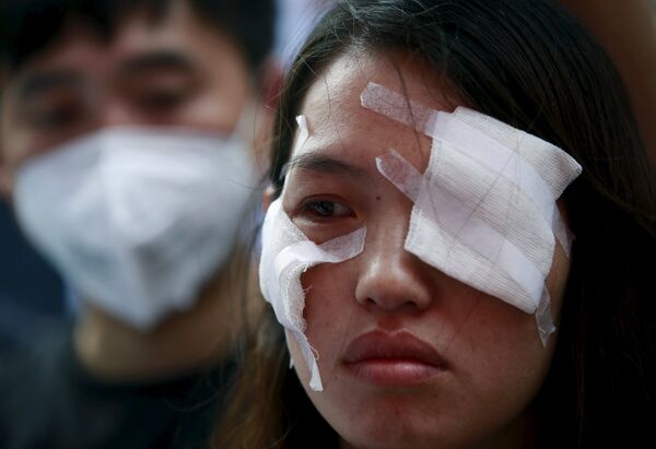 Житель города Тяньцзинь пострадавший во время взрывов