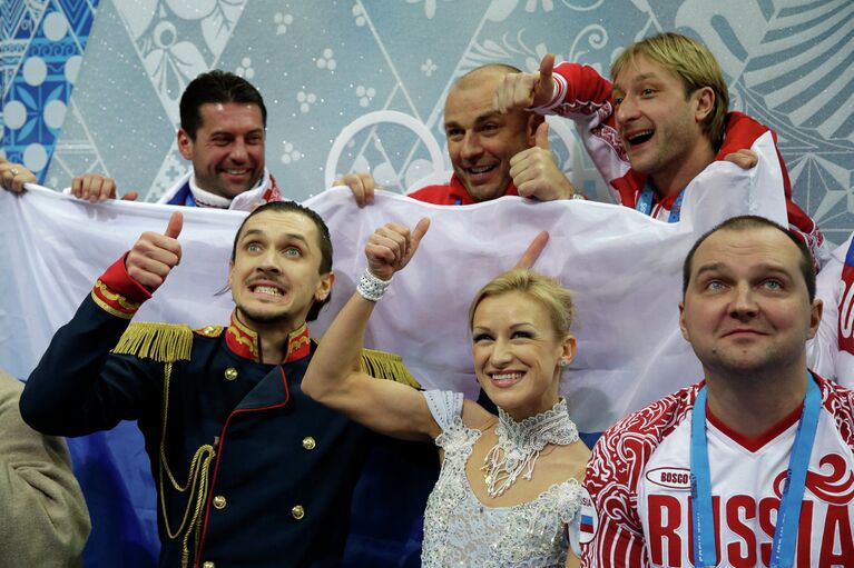 Фигуристы Татьяна Волосожар и Максим Траньков на Олимпийских играх в Сочи