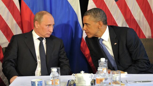 Президент России Владимир Путин и президент США Барак Обама. Архивное фото