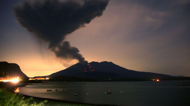 Извержение вулкана в Японии