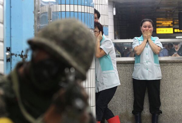Антитеррористические учения в сеульском метро