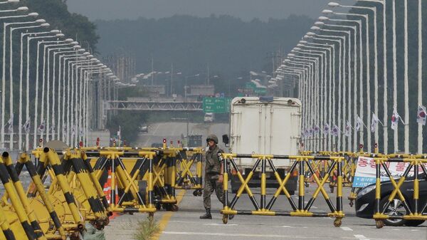 Южнокорейский КПП на границе с Северной Кореей. Архивное фото