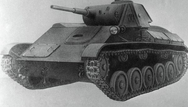 Репродукция рисунка легкого танка Т-70
