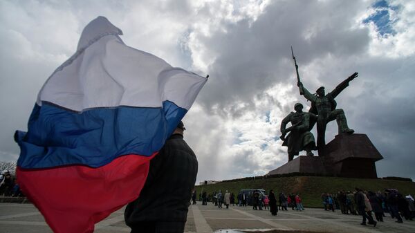 Участник праздничных мероприятий в Севастополе, посвященных годовщине Крымской весны