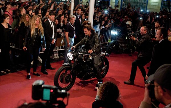 Актер Орландо Блум во время премьеры своего фильма Проповедники с замасленными руками на фестивале в Сан-Себастьяне, Испания