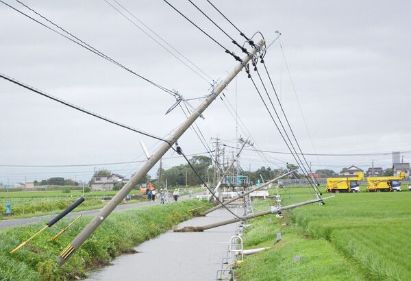 Последствия тайфуна Гони в Камимине, Япония