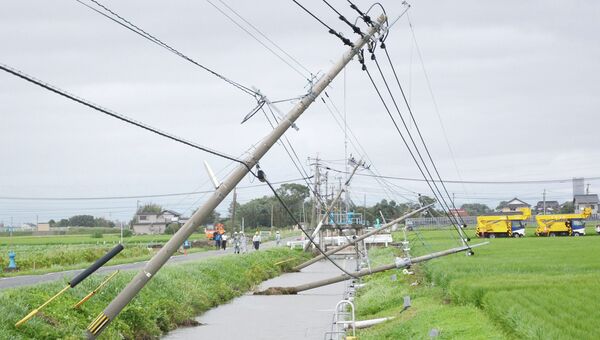Последствия тайфуна Гони в Камимине, Япония