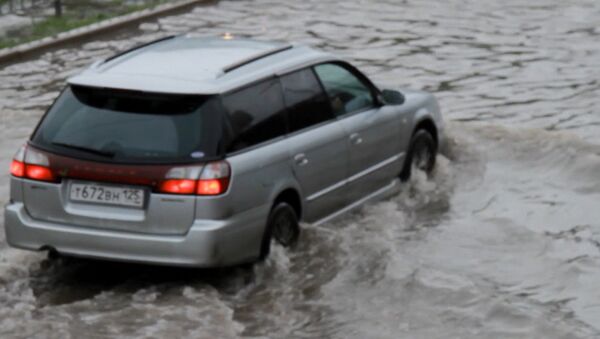 Тайфун Гони накрыл Владивосток: машины в потоках воды и поваленные деревья