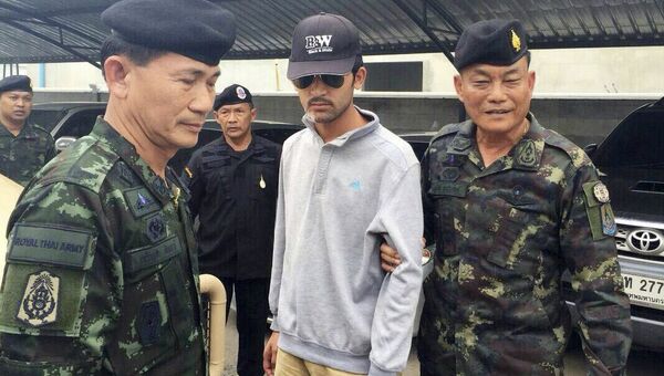 Подозреваемый в теракте в Бангкоке, который был задержан недалеко от границы Таиланда и Камбоджи. 1 сентября 2015