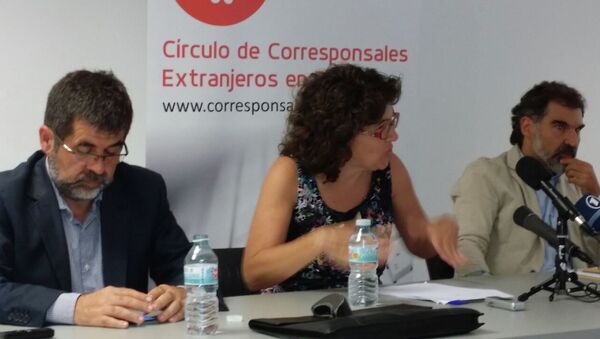 Пресс-конференции в Мадриде президента Каталонской национальной ассамблеи (ANC) Жорди Санчеса