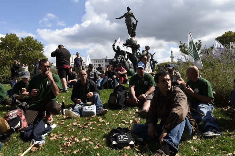 Акция протеста фермеров в Париже