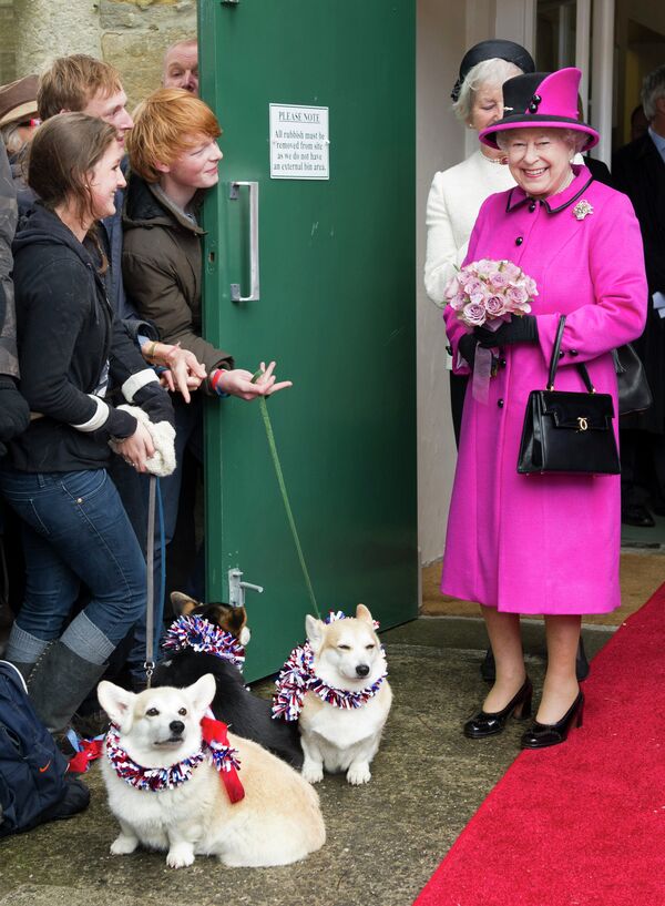 Королева Великобритании Елизавета II во время визита в Шерборне