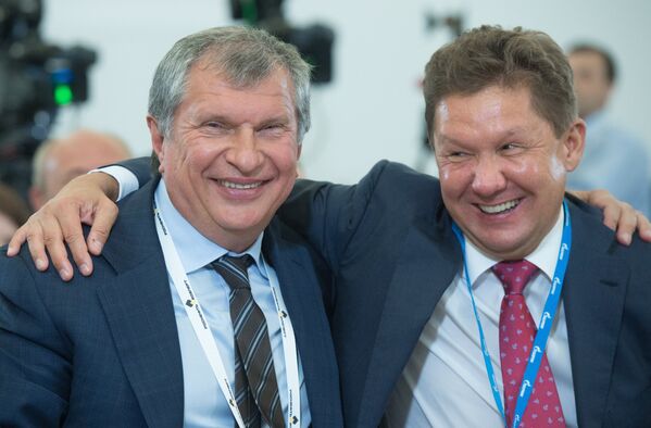 Игорь Сечин и Алексей Миллер на Восточном экономическом форуме