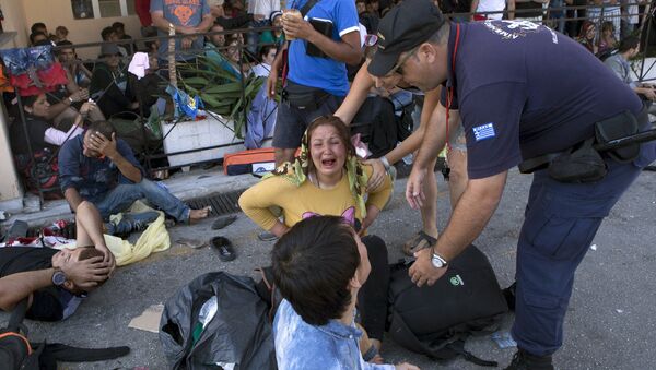 Столкновения греческой полиции и афганских беженцев на острове Лесбос