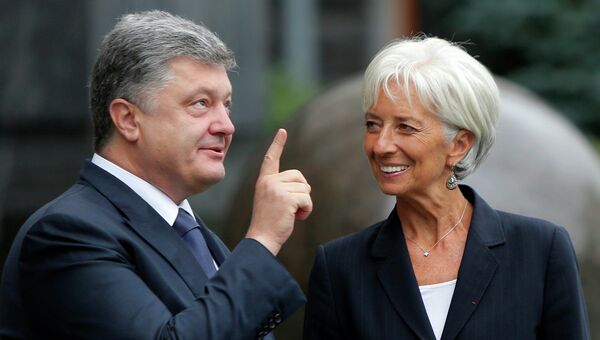 Президент Украины Петр Порошенко и глава МВФ Кристин Лагард